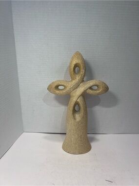 Unlisted Gold Abstract Loop Cross Sculpture